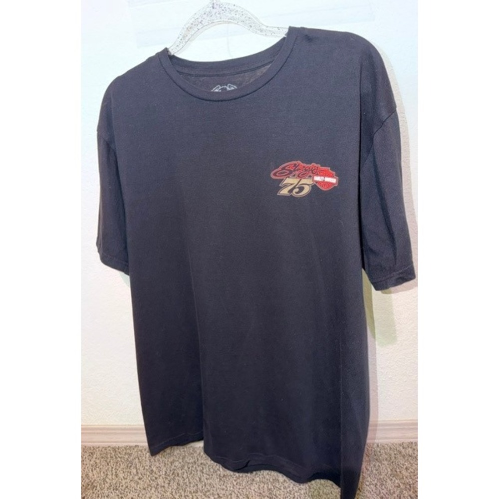 Harley-Davidson Sturgis 75 Years Anniversary T-Shirt Mens Large Black 1938-2015